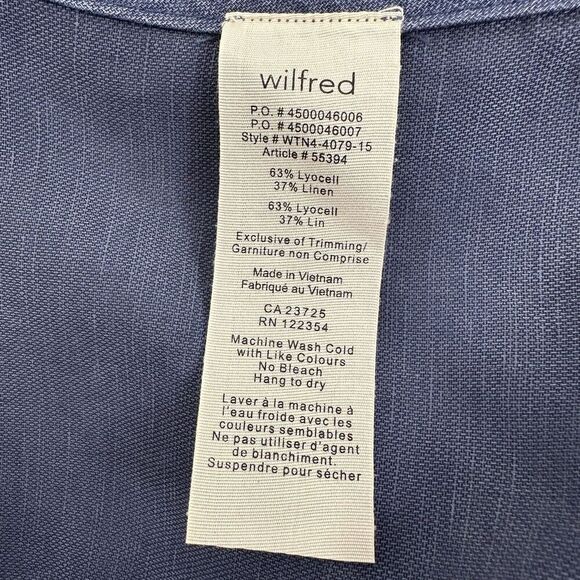 Aritzia Wilfred Chevalier Jacket Women M Linen Blend Open Front Dusty Denim Blue - Picture 8 of 16